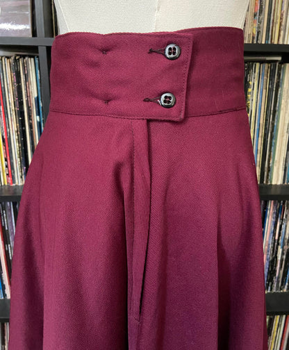 Vintage Burgundy Marching Band Swing Skirt