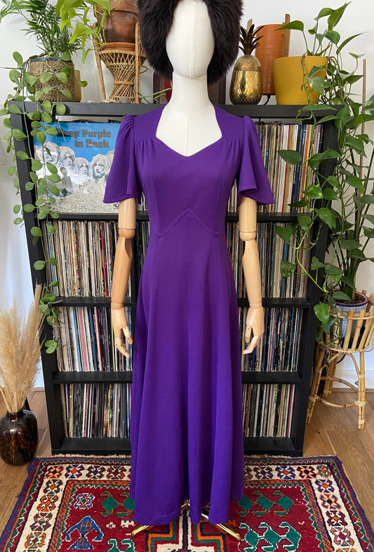 Vintage 1970s Purple Panel Maxi Dress