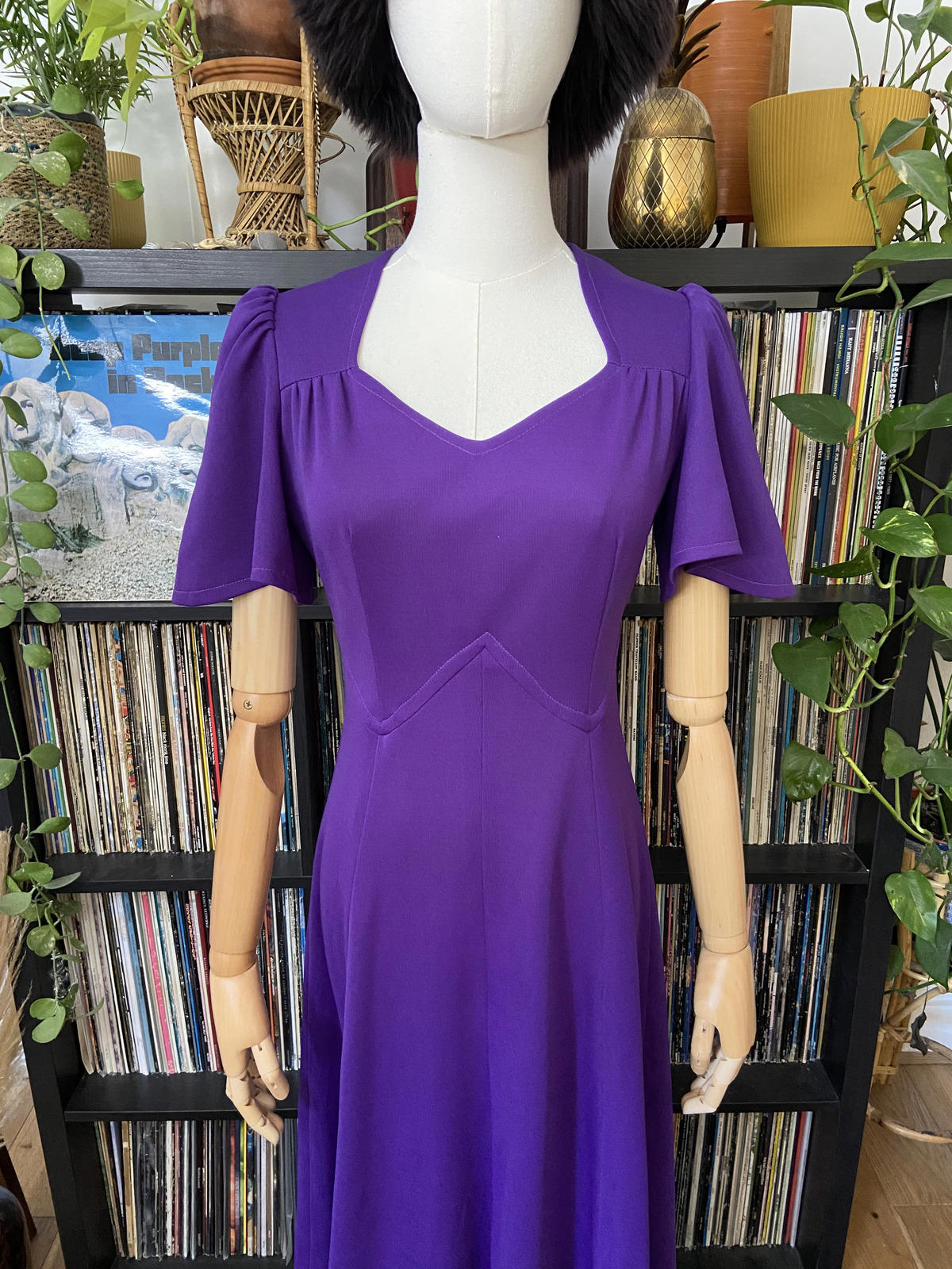 Vintage 1970s Purple Panel Maxi Dress