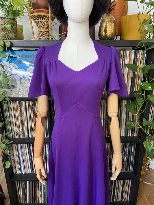 Vintage 1970s Purple Panel Maxi Dress