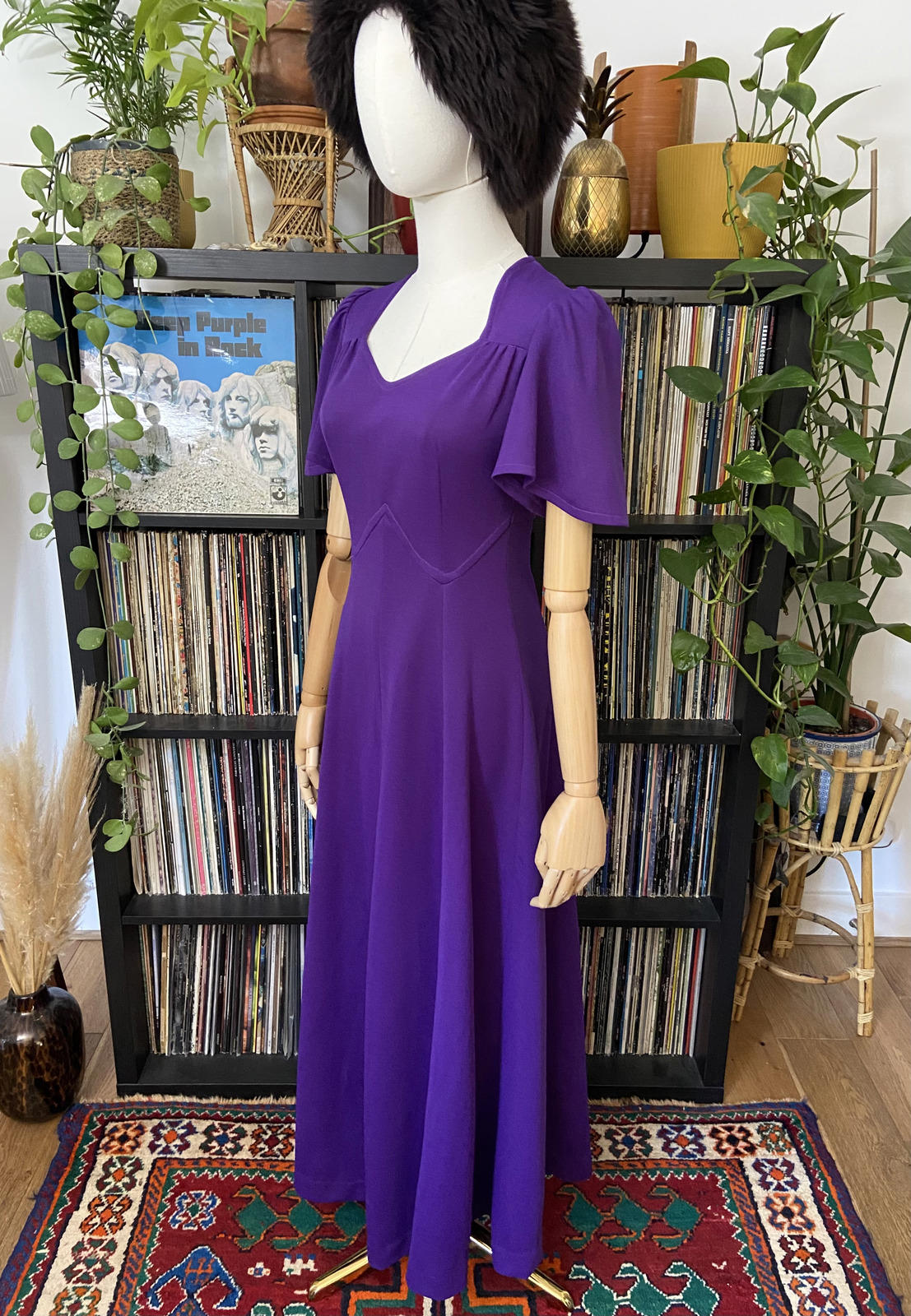 Vintage 1970s Purple Panel Maxi Dress