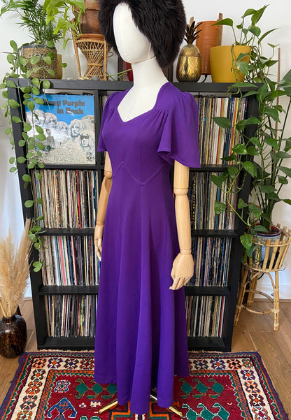 Vintage 1970s Purple Panel Maxi Dress