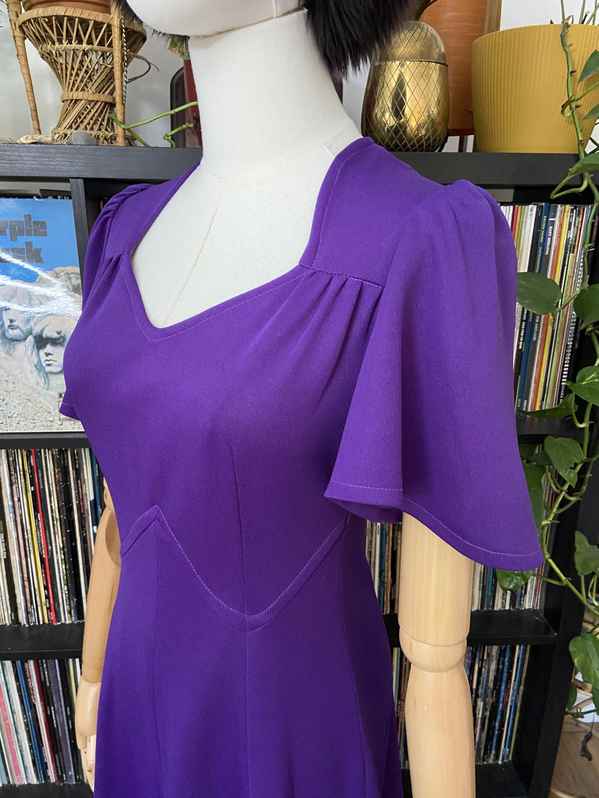 Vintage 1970s Purple Panel Maxi Dress