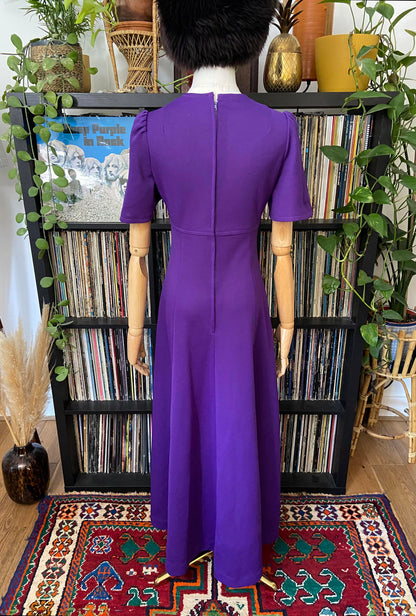 Vintage 1970s Purple Panel Maxi Dress