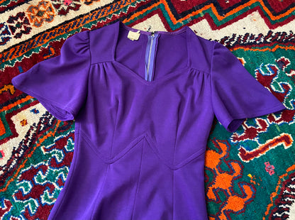 Vintage 1970s Purple Panel Maxi Dress