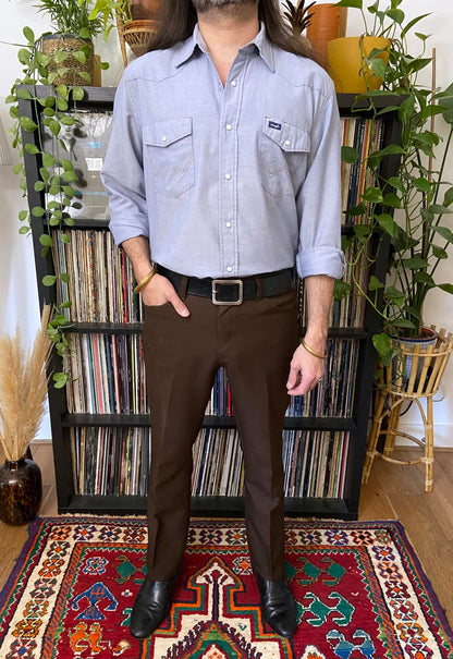 Vintage 90s Pale Blue Wrangler Western