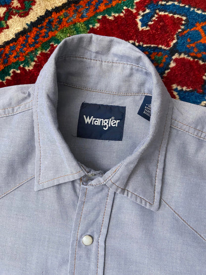 Vintage 90s Pale Blue Wrangler Western