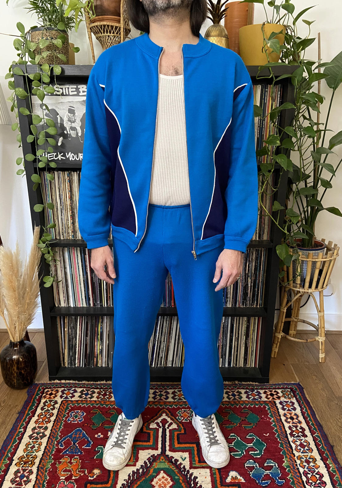 Vintage 1970s Blue & Navy Tracksuit
