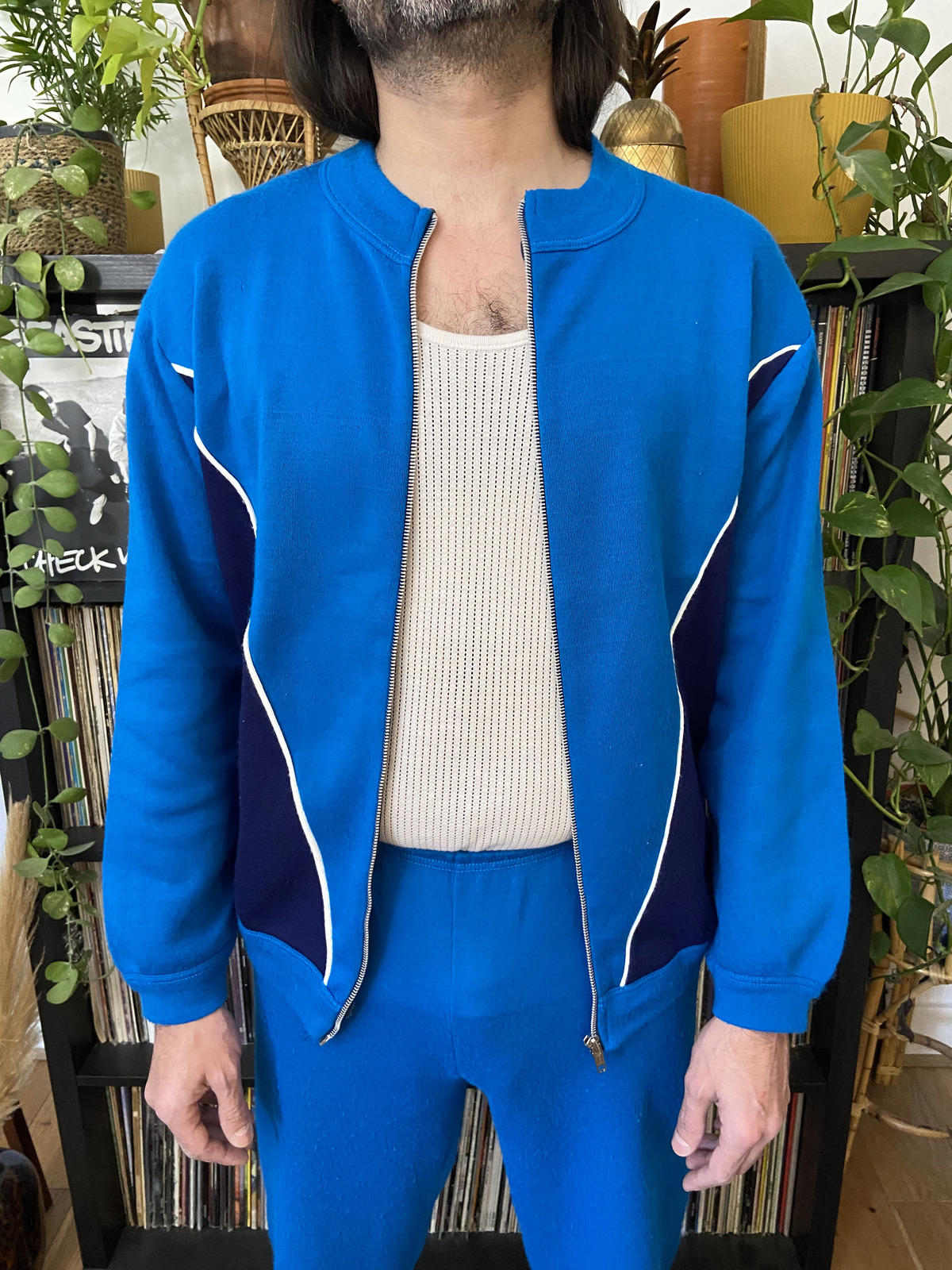 Vintage 1970s Blue & Navy Tracksuit