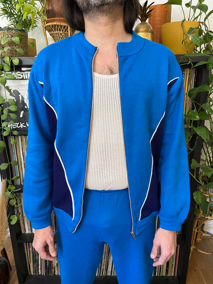 Vintage 1970s Blue & Navy Tracksuit