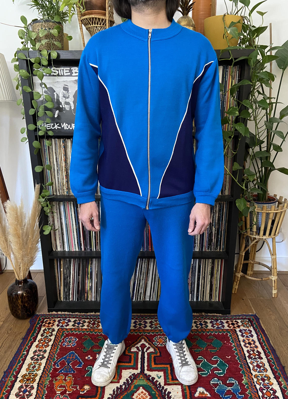 Vintage 1970s Blue & Navy Tracksuit
