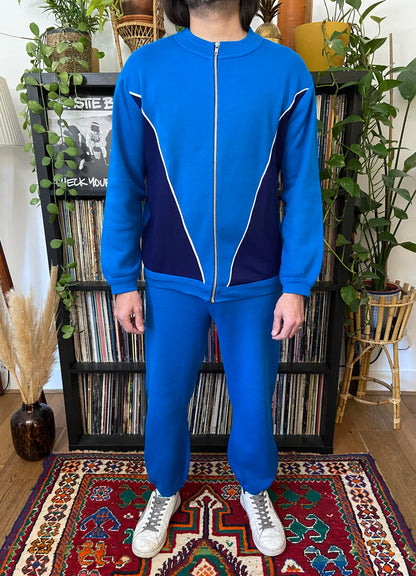 Vintage 1970s Blue & Navy Tracksuit