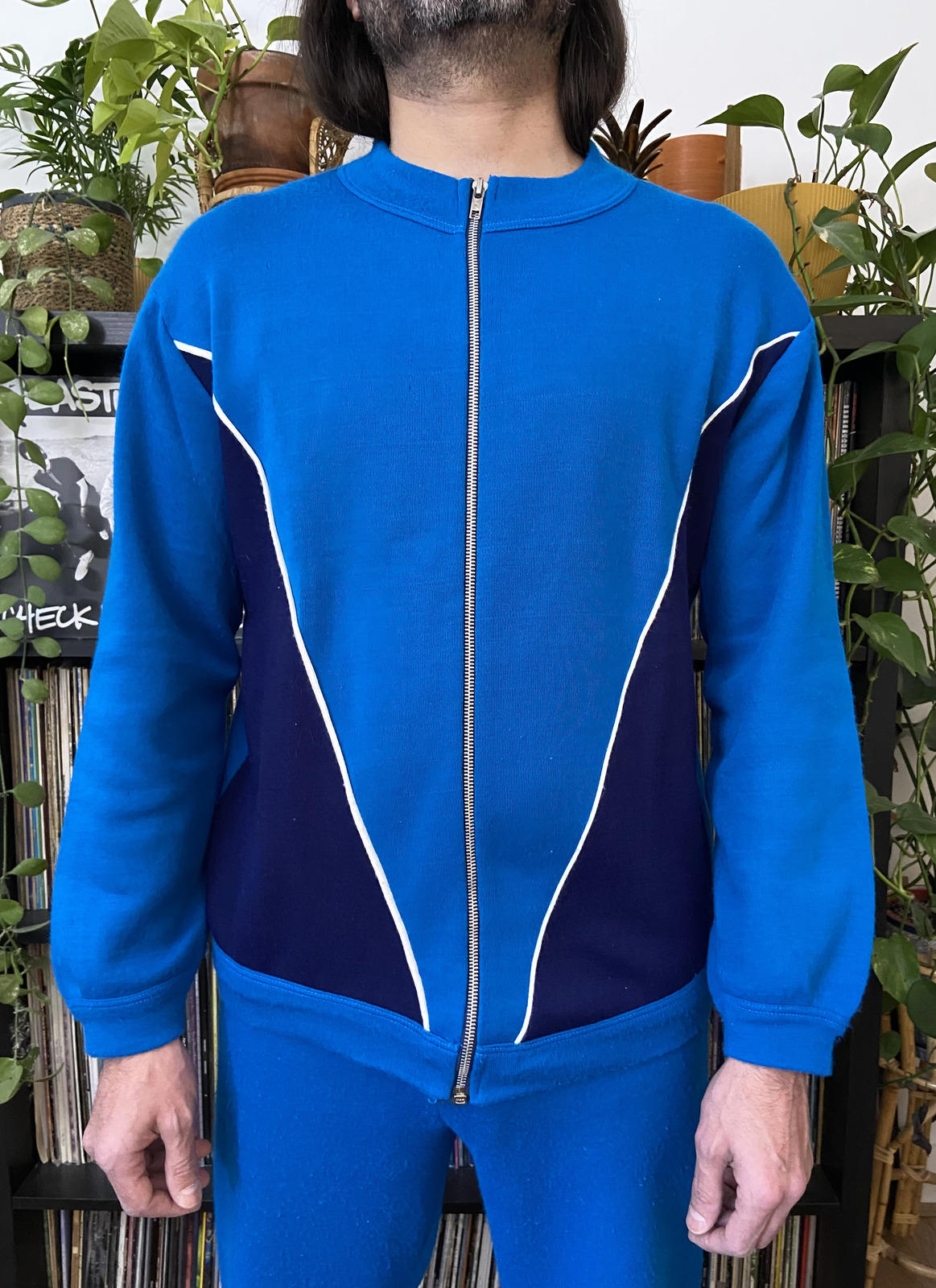 Vintage 1970s Blue & Navy Tracksuit
