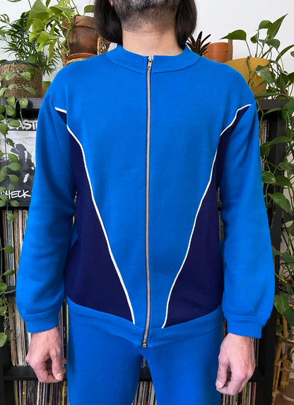 Vintage 1970s Blue & Navy Tracksuit