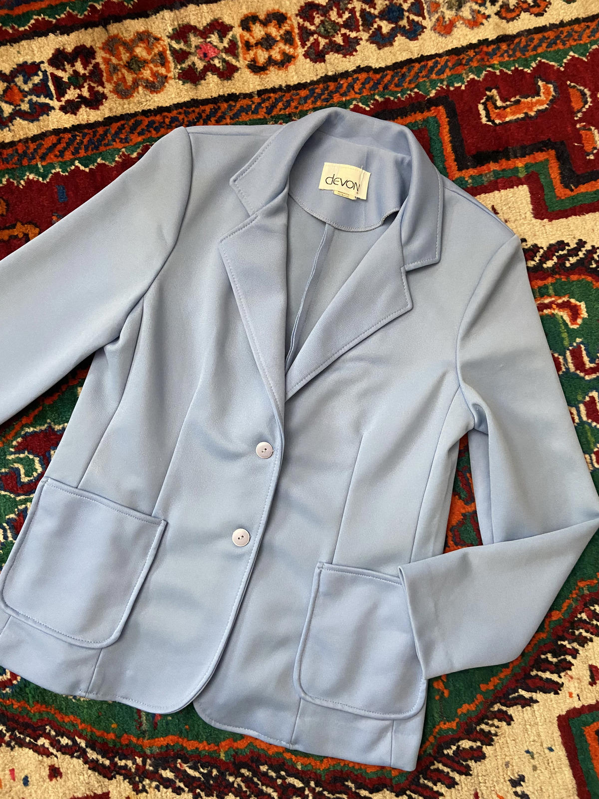 Vintage 1970s Pale Blue Blazer