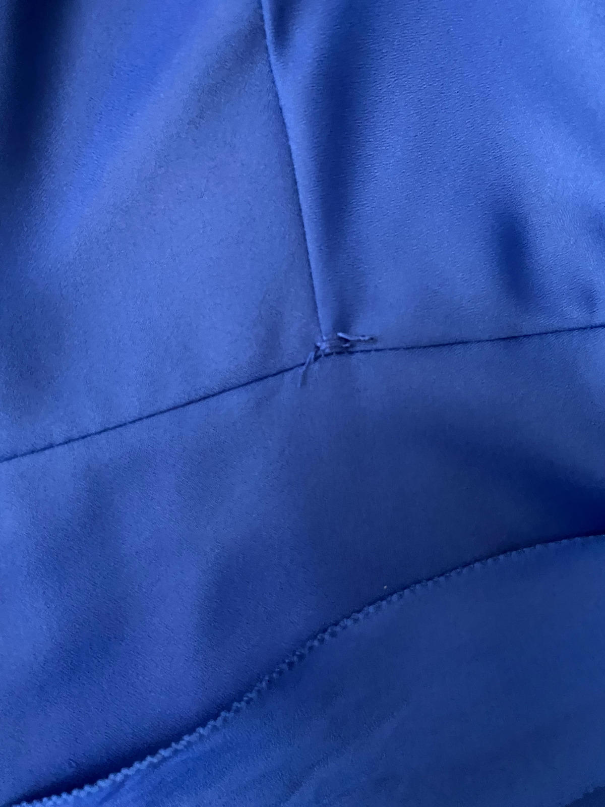 Vintage 1970s Royal Blue Ruffle Collar Dress
