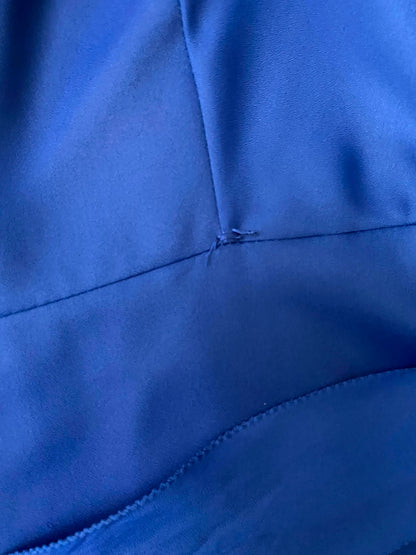 Vintage 1970s Royal Blue Ruffle Collar Dress