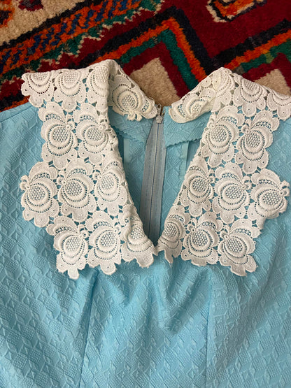 Vintage 1970s Lace Detail Prairie Dress