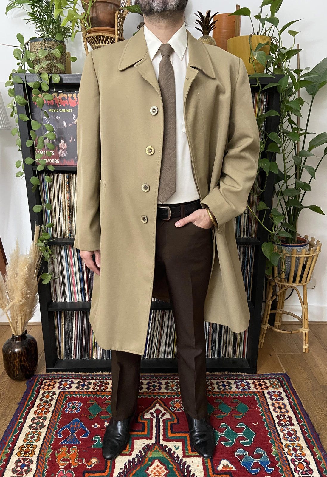 Vintage 1970s Beige Raincoat
