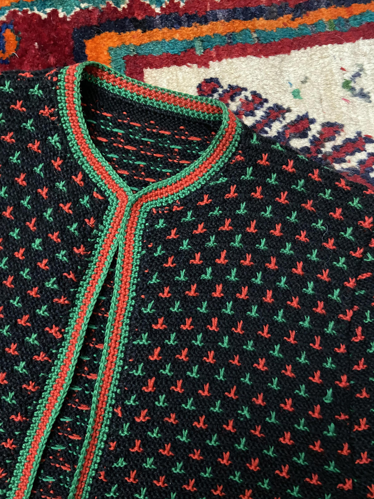 Vintage 1980s Black Tyrolean Cardigan