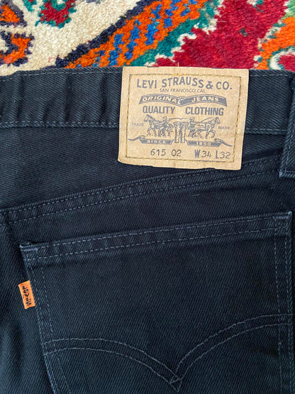 Vintage Levi's Black 615 Orange Tab Jeans W35