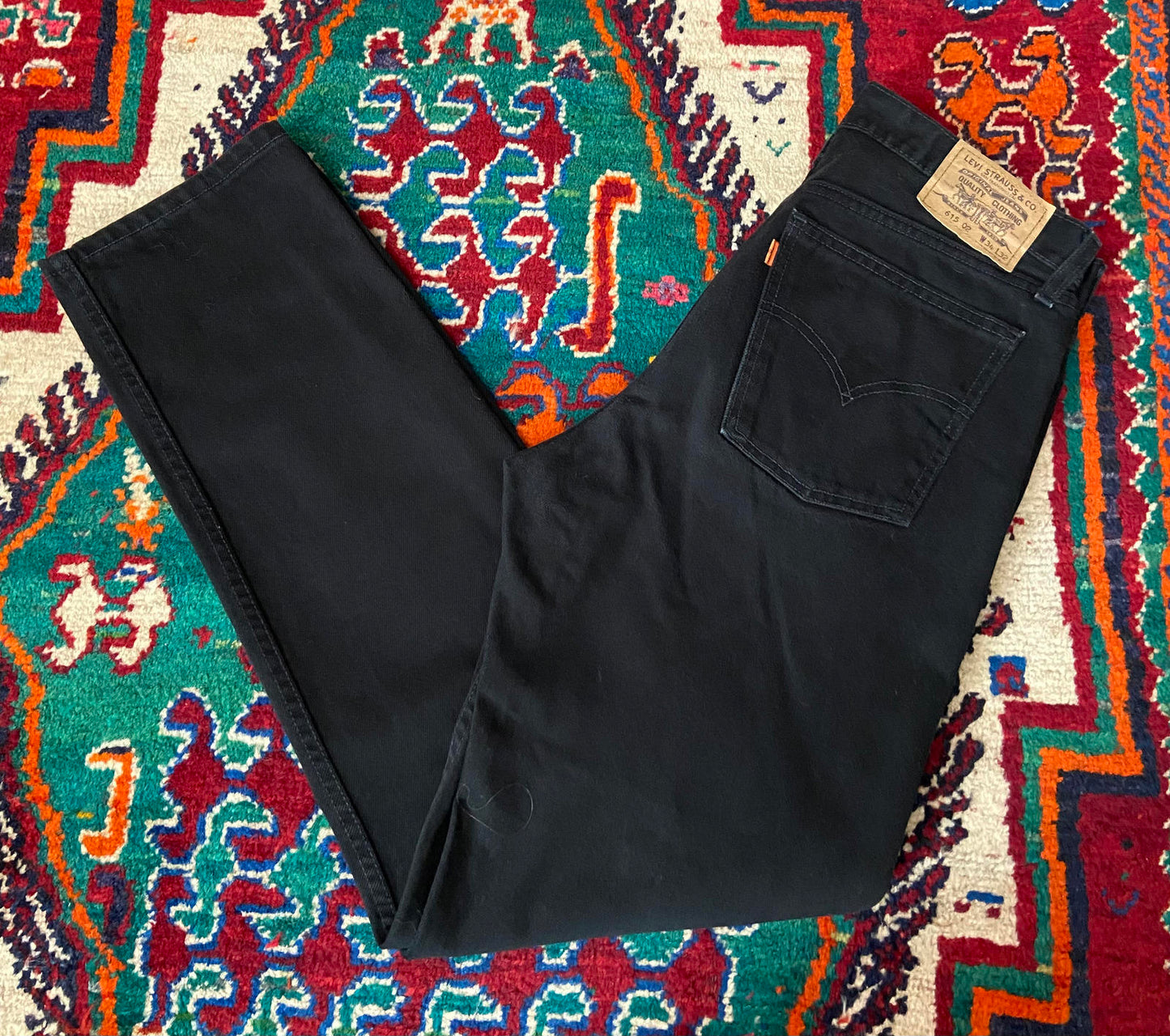 Vintage Levi's Black 615 Orange Tab Jeans W35