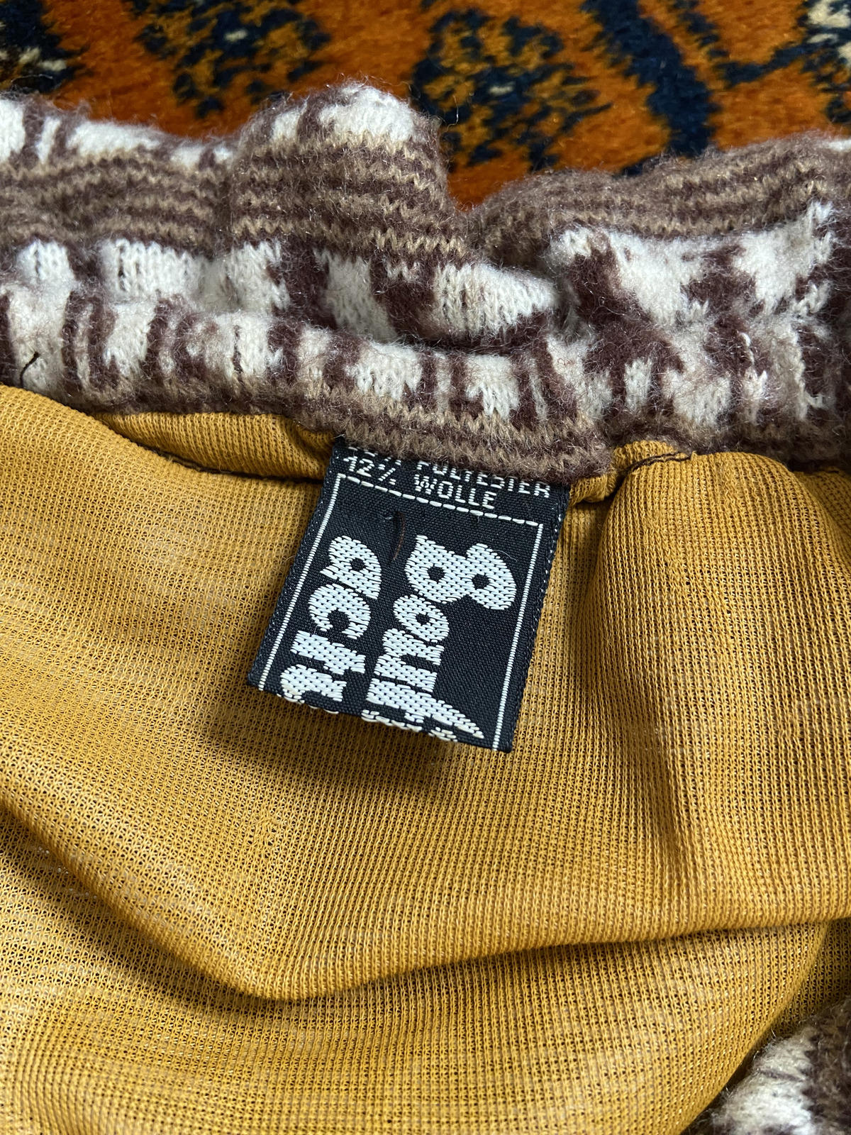 Vintage 1970s Brown Wool Belted Dress