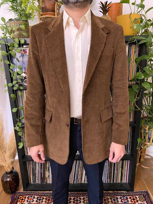 Vintage 1970s Brown Sears Corduroy Blazer Jacket