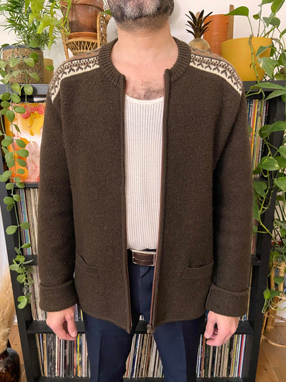Vintage Brown Strick Meister Wool Cardigan