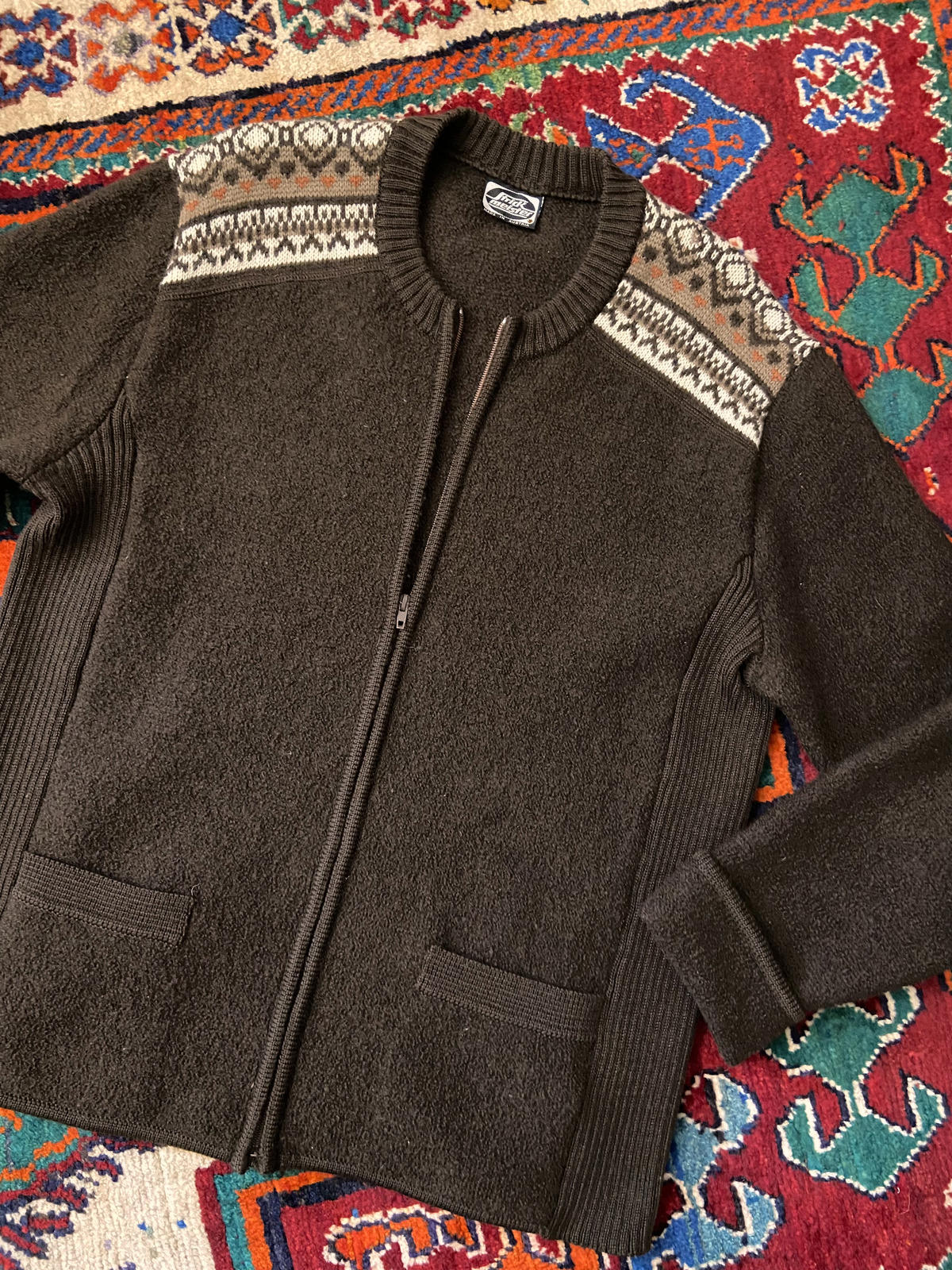 Vintage 1980s Brown Strick Meister Wool Cardigan