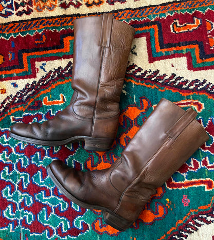 Vintage 1970s Black Label Frye Campus Boots UK 9