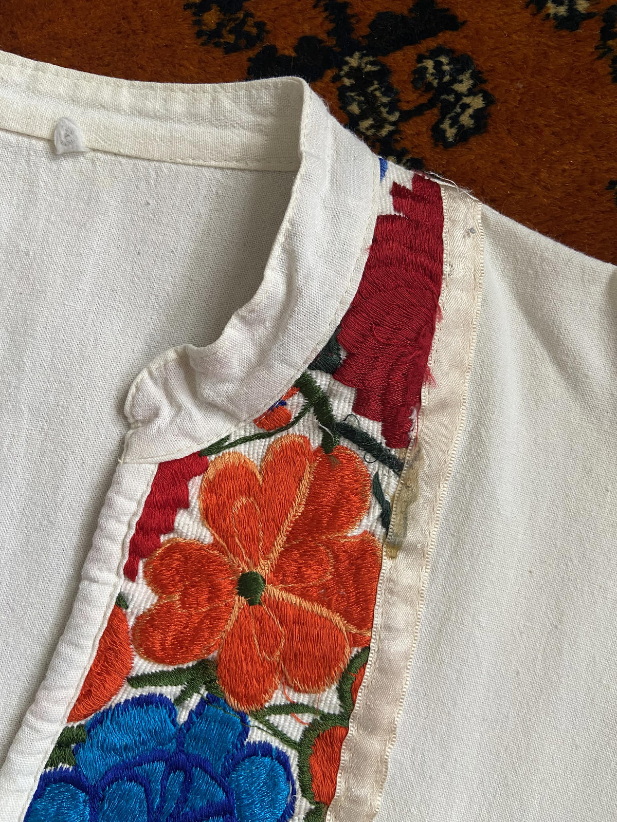 Vintage Mexican Embroidered Huipil Top