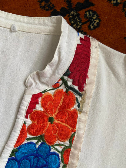 Vintage Mexican Embroidered Huipil Top