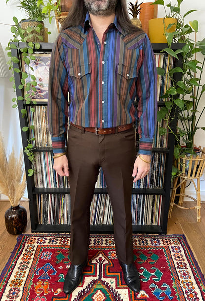Vintage Plainsman Striped Western Shirt