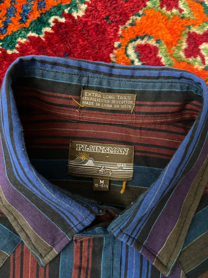 Vintage Plainsman Striped Western Shirt