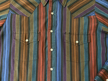 Vintage Plainsman Striped Western Shirt