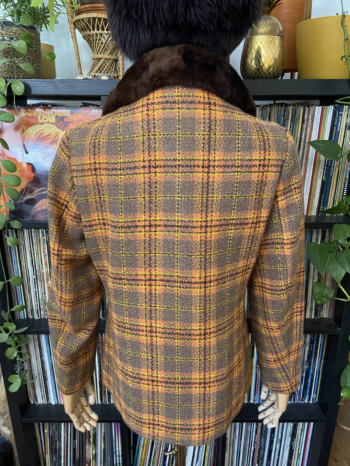 Vintage 1970s Orange Plaid Penny Lane Jacket