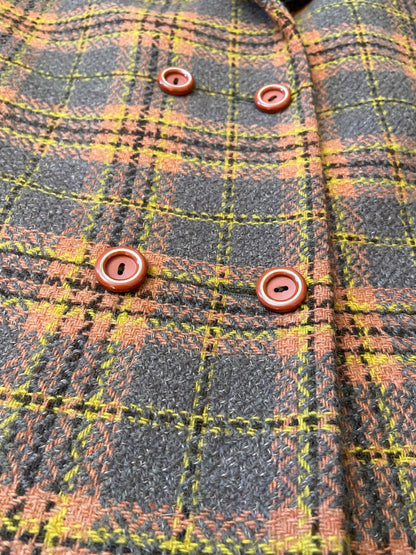 Vintage 1970s Orange Plaid Penny Lane Jacket