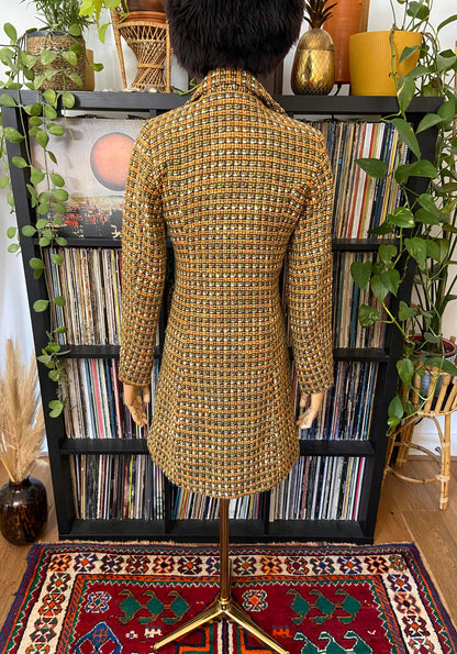 Vintage 1970s Orange Tweed Coat