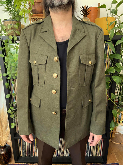 Vintage 1980s Green Irish Defense Forces Dress Jacket