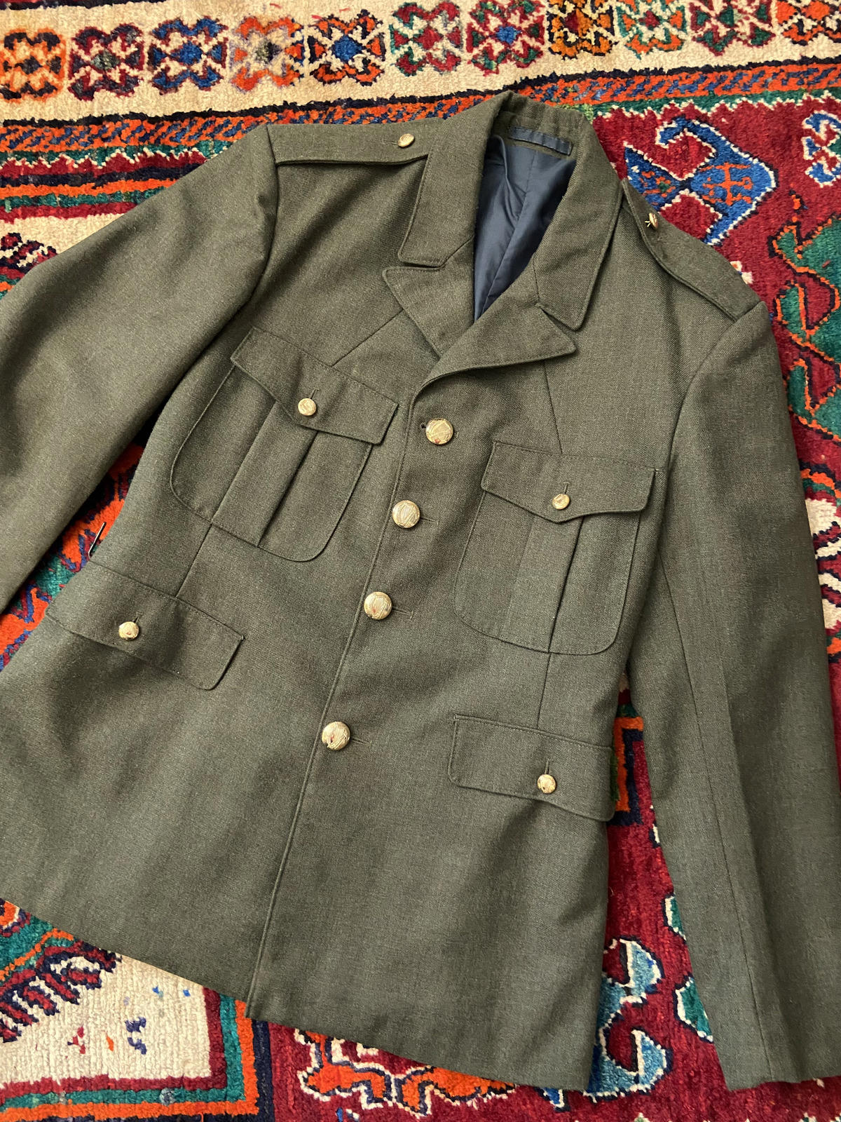 Vintage 1980s Green Irish Defense Forces Dress Jacket