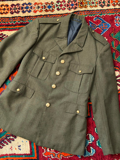 Vintage 1980s Green Irish Defense Forces Dress Jacket