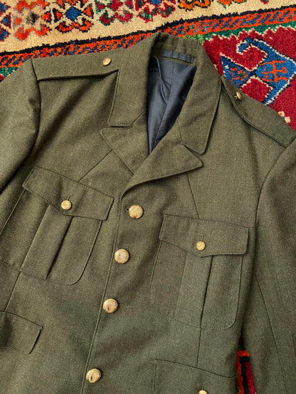 Vintage 1980s Green Irish Defense Forces Dress Jacket