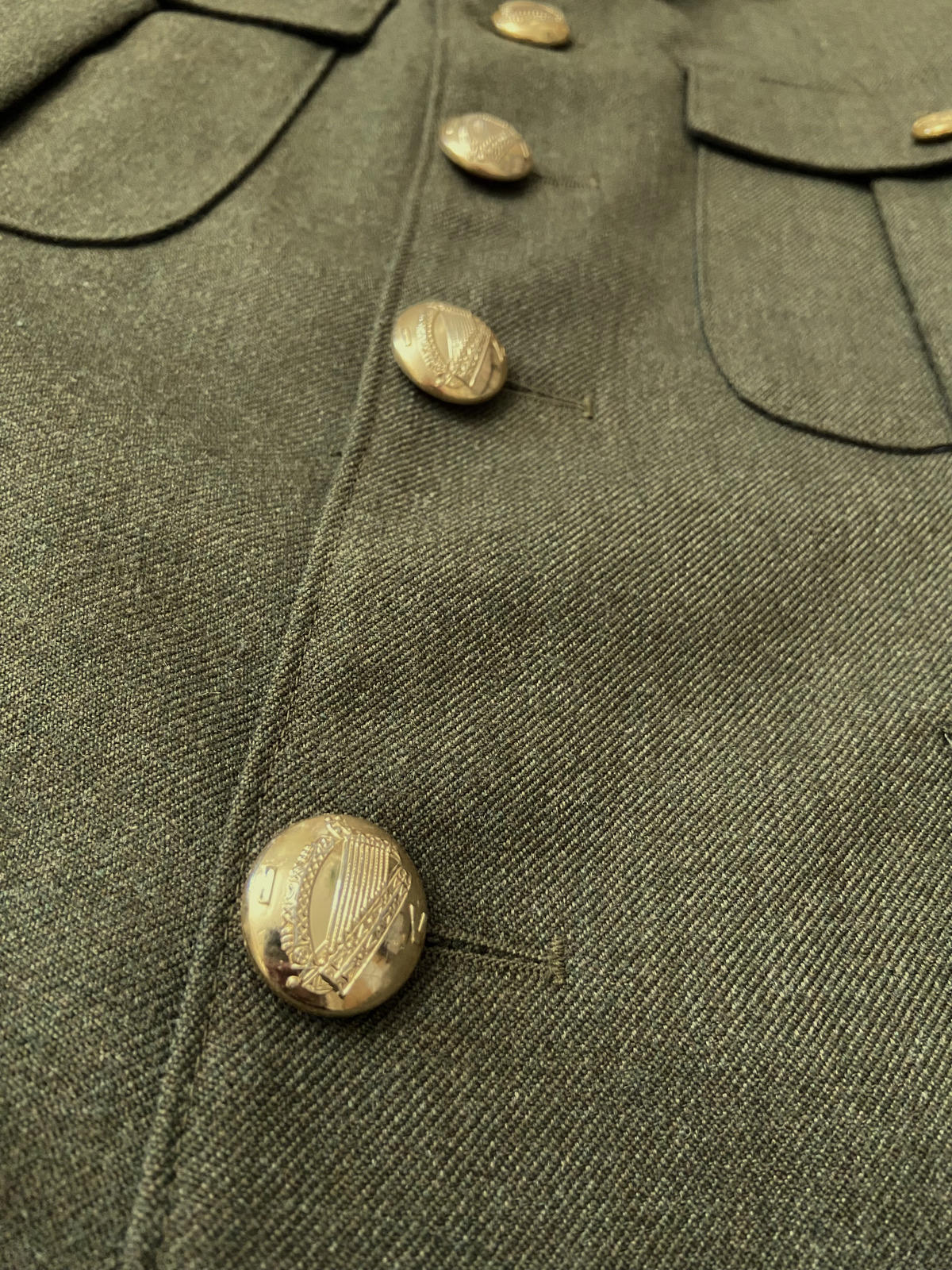 Vintage 1980s Green Irish Defense Forces Dress Jacket