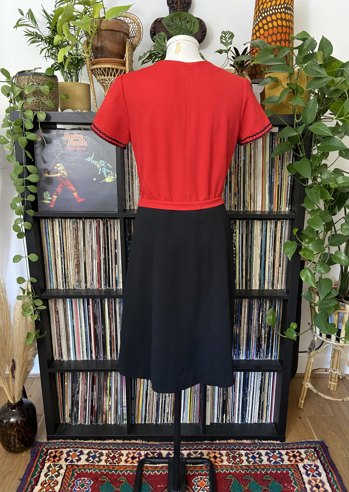 Vintage Red Black Ric Rac Dress