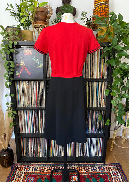 Vintage Red Black Ric Rac Dress