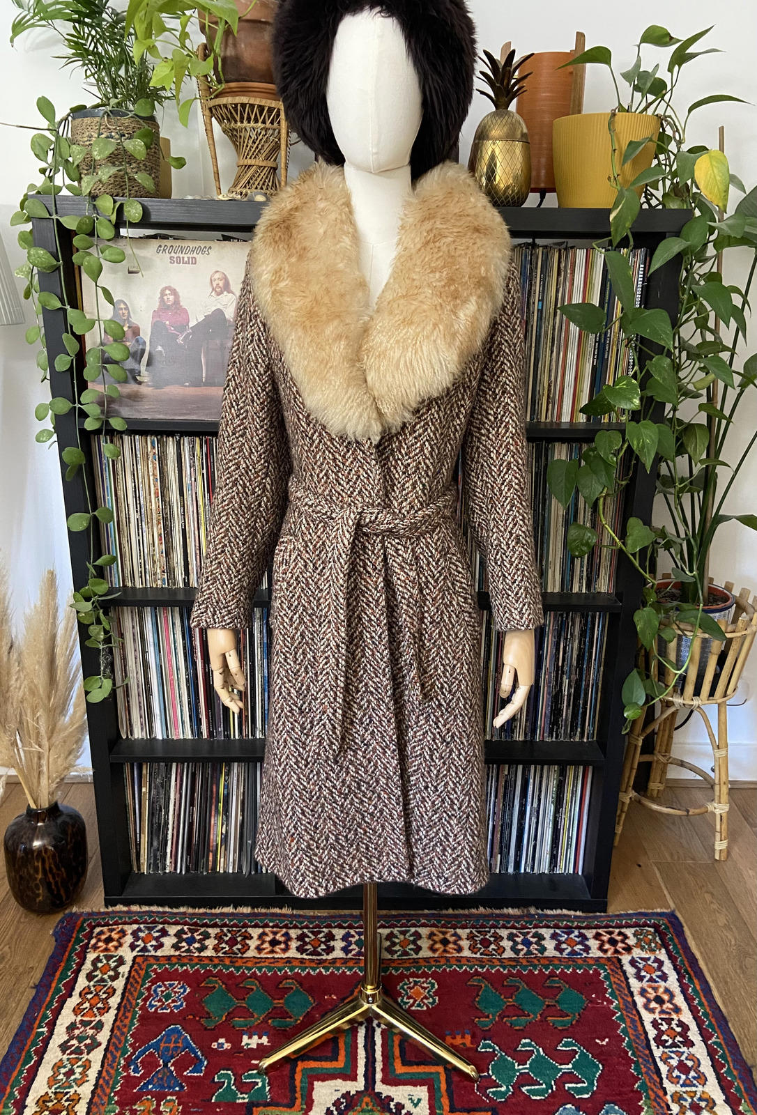 Vintage 1970s Tweed Penny Lane Coat