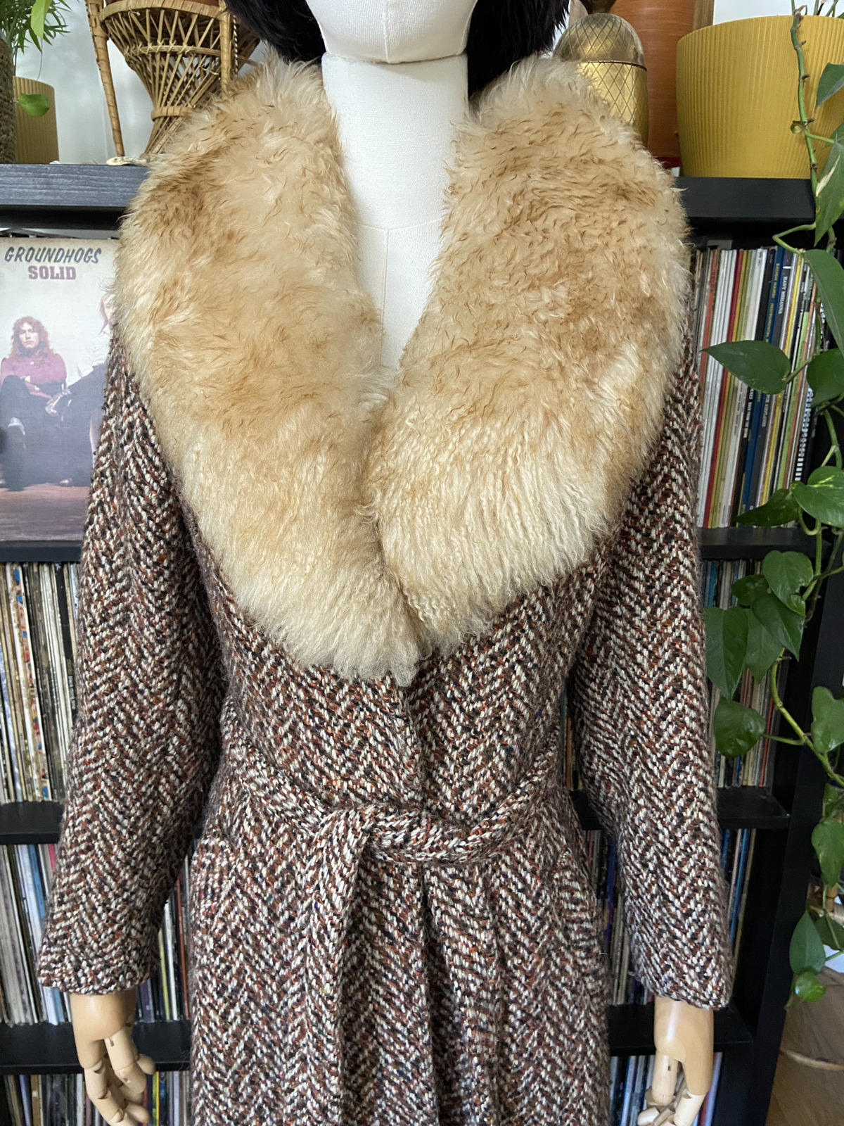 Vintage 1970s Tweed Penny Lane Coat