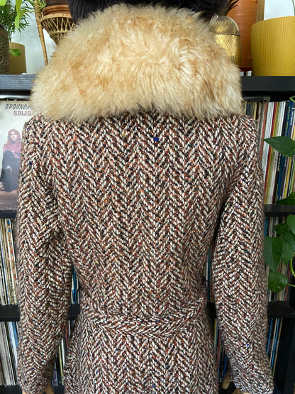 Vintage 1970s Tweed Penny Lane Coat
