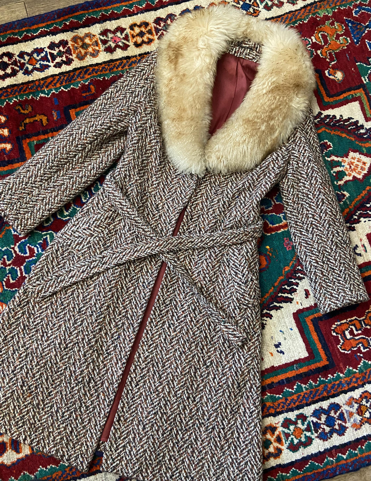 Vintage 1970s Tweed Penny Lane Coat